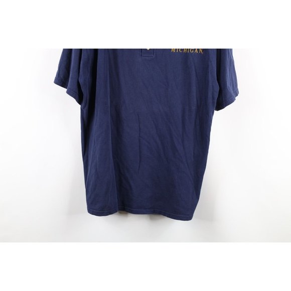 Vintage 90s Mens Large Faded Spell Out University of Michigan Henley T-Shirt USA - Picture 3 of 8